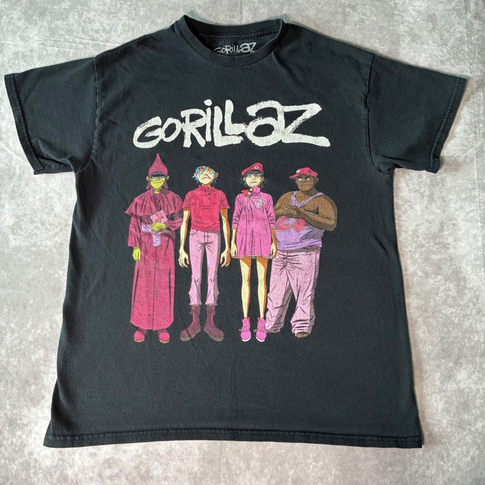 2010s Gorillaz Band Graphic T-Shirt Mens Small Medium Black Pink Music Tee